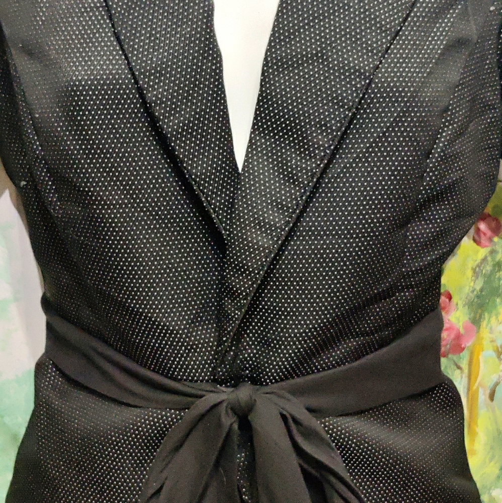 Black short sleeve,silver polka dot jacket